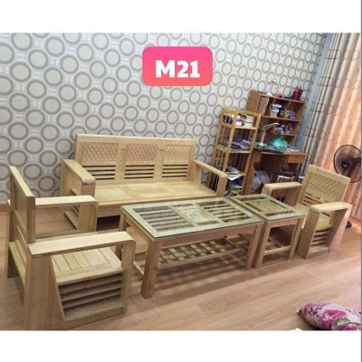 bộ bàn ghế salon M21 gỗ sồi Nga