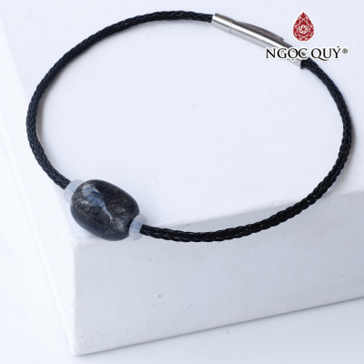 Vòng dây thép đá thạch anh tóc đen mệnh thủy, mộc - Ngọc Quý Gemstones