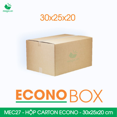 MEC27 - 30x25x20 cm - Combo 60 thùng hộp carton trơn siêu tiết kiệm ECONO