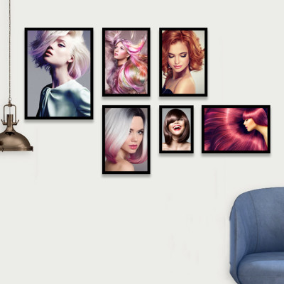 Bộ Khung Ảnh Treo Tường Trang Trí Salon Tóc Nữ, Khung Hình Treo Tiệm Làm Tóc Đẹp Tặng Kèm bộ ảnh như hình mẫu, đinh treo tranh và sơ đồ treo PGC296