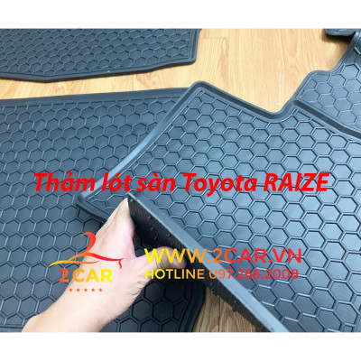Thảm sàn, Thảm lót sàn xe Toyota RAIZE 2021-2022 cao su đúc, vân tổ ong, không mùi, MẪU MỚI