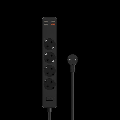 Ổ Điện Wiwu Power Strip Socket With 4 AC 3 USB 20w PD Ngăn Trẻ Em Chạm Vào, Dây Cáp Dày và Bền - Hàng Chính Hãng