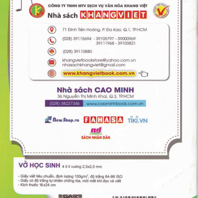 Vở Ô Li Thực Hành Tiếng Việt Lớp 1 - Quyển 1