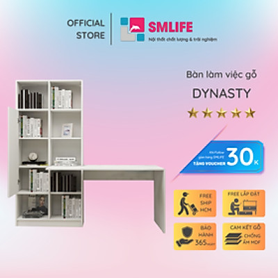 Bàn làm việc liền giá sách tiện lợi SMLIFE Dynasty