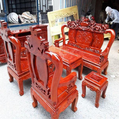 Bộ bàn ghế Nghê Bảo Đỉnh gỗ Xà Cừ