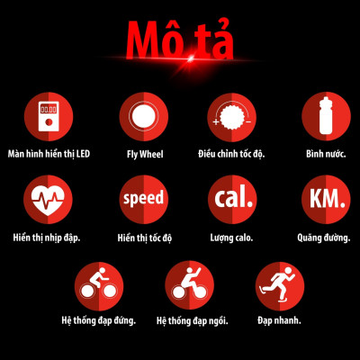 Xe Đạp Tập Thể Dục Tại Nhà Galen G016 Xe Đạp Tập Gym Đa Năng - BẢO HÀNH 24 THÁNG