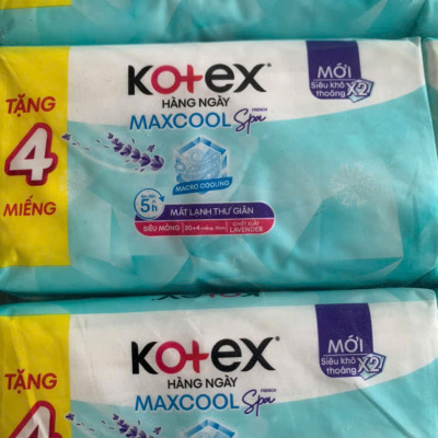 Combo 8 Gói Băng Vệ Sinh Kotex Hàng Ngày MaxCool siêu mỏng- Mỗi Gói 20 Miếng- HSD luôn mới