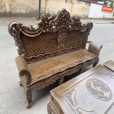 Bàn Ghế Hoàng Gia Gỗ Mun Đuôi Công