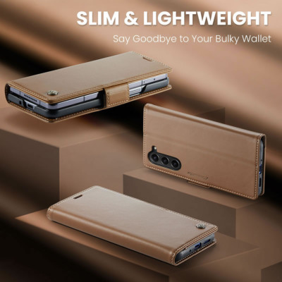 Bao Da Dạng Ví Caseme Cho Samsung Galaxy Z Fold5 – Chống Trộm Thẻ RFID, Nắp Gập Nam Châm, Khe Cắm Thẻ & Tiền, Giá Đỡ Xem Video - Hàng Chính Hãng