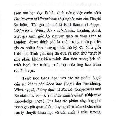 Sự Nghèo Nàn Của Thuyết Sử Luận - The Poverty Of Historicism