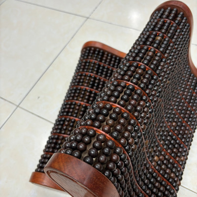 Gối Hạt Gỗ Mun Cao Cấp , Gối Công Thái Học - Kích Thước 43cmx24cmx8/4cm ( video , hình thật )