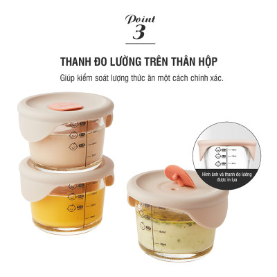 Hộp đựng thức ăn cho bé Lock&Lock có vạch chia 230ml x 3 hộp LLG508S3 - Tặng Kèm Ống Hút Inox Và Cọ Rửa Ống Hút