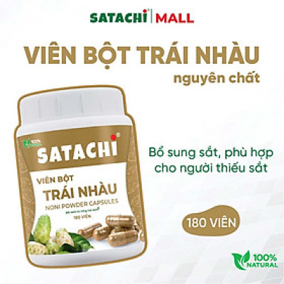 Bột Trái Nhàu Nguyên Chất SATACHI – 100% trái nhàu, không đường – Hộp 418g
