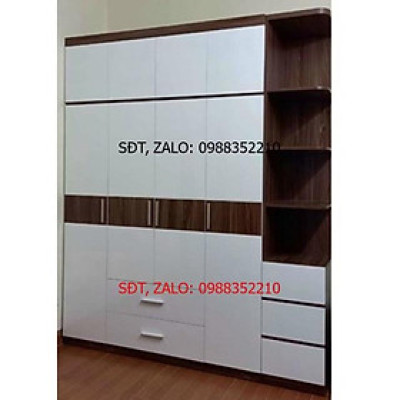 Tủ gỗ MDF có tầng chăn màn và kệ trang trí