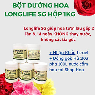 Thuốc Chăm Sóc Hoa tươi Cắm Xốp Lâu Tàn tại shop hoa Longlife SG của Israel (Combo 5KG pha 500L nước tiết kiệm) giúp hoa tươi gấp 2 lần và hạn chế thay hoa định kỳ, hoa cắm lẵng tươi lâu