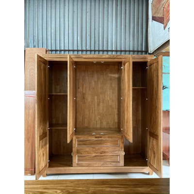 Tủ quần áo hương xám 4 cánh Hoa Thị