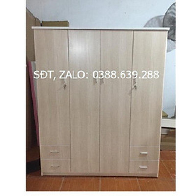 Tủ nhựa đài loan 4 cánh vân gỗ sồi