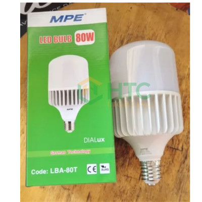 Bóng đèn led bulb, thân trụ nhôm, công suất 80W - seri LBA - Thương Hiệu MPE