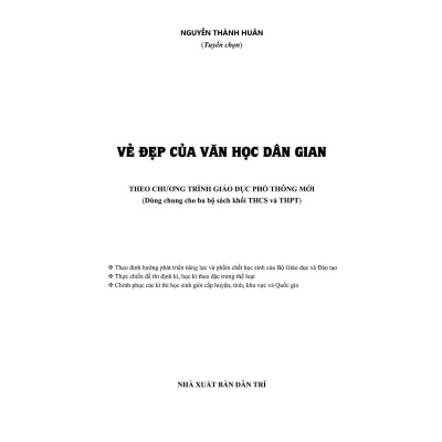 Sách - Vẻ Đẹp Của Văn Học Dân Gian - Theo Chương Trình Giáo Dục Phổ Thông Mới - Dùng Chung Cho 3 Bộ Sách Khối THCS & THPT  - Khang Việt Book