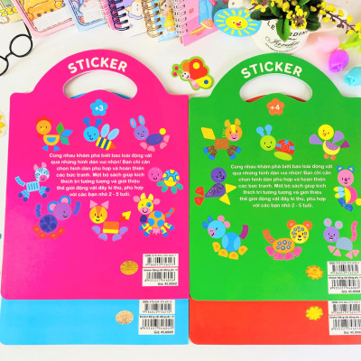 Sách - Conbo 4 cuốn Sticker Động Vật Đáng Yêu - Dành cho bé 2-5 tuổi - ndbooks