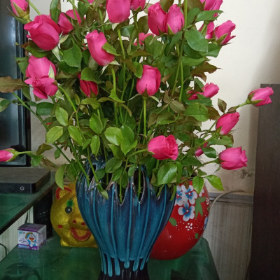 Lọ hoa men hỏa biến gốm sứ Bát Tràng