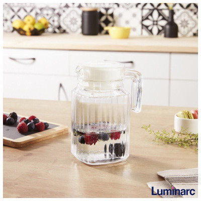 Bình đựng nước, pha trà thủy tinh Luminarc Quadro G2667/23369, dung tích 0.5L, dùng máy rửa bát | Hàng chính hãng