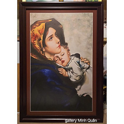 Tranh in dầu Đức mẹ Maria bồng Chúa Jesus