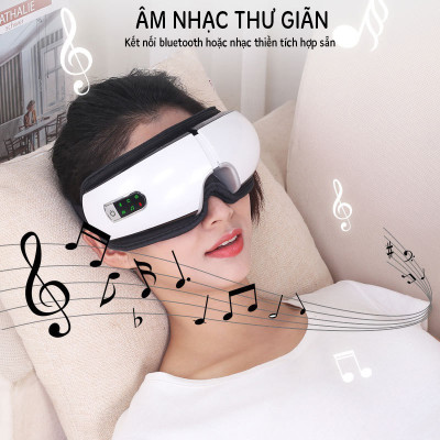 Máy Massage Mắt Thông Minh Eyes Care - Massage Mắt Công Nghê Cao Bằng Túi Khí Đôi, Massage Rung Tần Số - Máy Massage Mắt Tích Hợp Bluetooth Nghe Nhạc - Giảm Mỏi, Khô Mắt, Quầng Thâm - Cải Thiện Giấc Ngủ 
