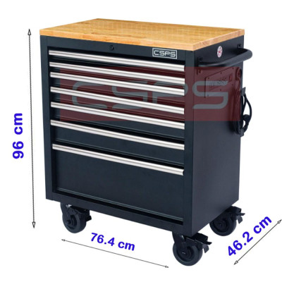 Tủ dụng cụ 7 ngăn kéo mặt gỗ màu đen mờ