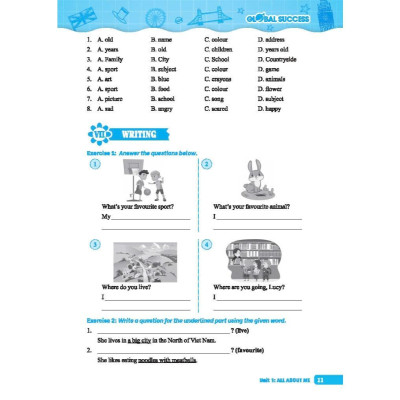 Sách - Global Success - Bài Tập Cuối Tuần Tiếng Anh Lớp 5 - Có Đáp Án - Tập 1 - Minh Thắng