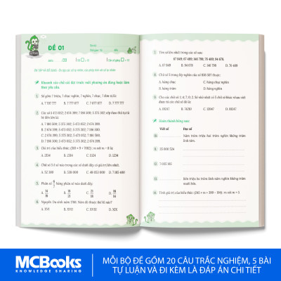 Sách - 50 Đề Tăng Điểm Nhanh Toán Lớp 5