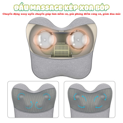 Gối massage lưng và cổ vai gáy hồng ngoại Booster Boluojun ST-1203