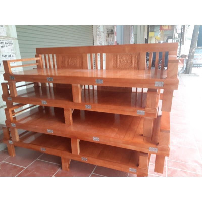 GIƯỜNG GHẾ GẤP 1m6 GỖ XOAN ĐÀO HÀNG DÀY CHẮC
