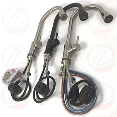 Vòi Bếp Vòi Rửa Chén Bát Inox Nóng Lạnh Đầu Dây Rút Xoay 360 - Chất liệu inox hoặc inox phủ nano đen