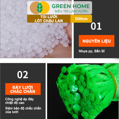 Bộ 10 Lưới Lót Chậu Lan GreenHome, D35cm, Lót Đáy Chậu, Ngăn Rơi Vãi Giá Thể, Phân Bón, Độ Bền Cao, Dễ Sử Dụng