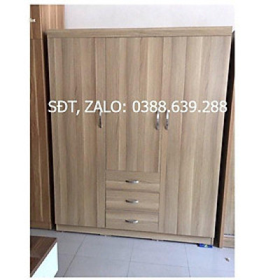 Tủ Gỗ melamin 3 buồng 2 ngăn kéo