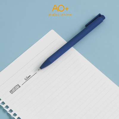 Bút Gel 0.5mm AO+ BG101, Bút Gel Mực Đen Nhanh Khô Thân Bút Nhiều Màu