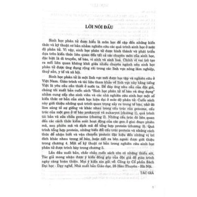 Sách - Giáo Trình Sinh Học Phân Tử Tế Bào Và Ứng Dụng (DN)