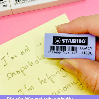 Combo gôm màu nhỏ STABILO Legacy - Bộ 3 viên màu xanh lá (ER183G-C3)