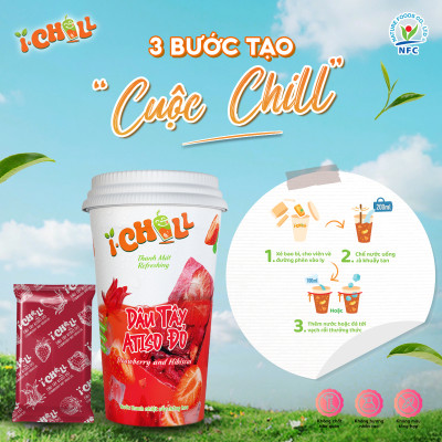 [COMBO 6 LY] iChill Dâu Tây Atiso Đỏ Nước Thanh Nhiệt Sấy Thăng Hoa Từ Trái Cây Tự Nhiên