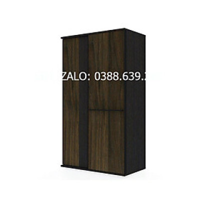 Tủ̉ quần áo cửa lùa 2 cánh BÌNH LONG gỗ công nghiệp cao cấp, phối màu nâu đen hiện đại