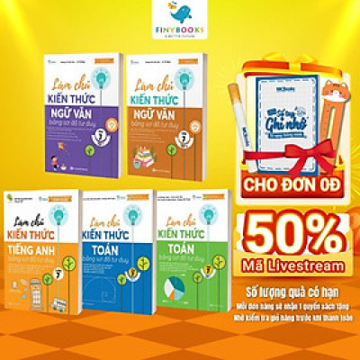 Sách - Combo Làm chủ kiến thức bằng sơ đồ tư duy Toán - Ngữ Văn - Tiếng Anh Lớp 7 - TKBooks