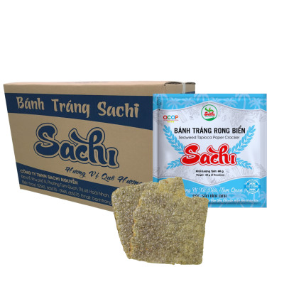 Thùng 50 Gói Loại 45Gram, Bánh Tráng Rong Biển Cao Cấp Nướng Sẵn Sachi