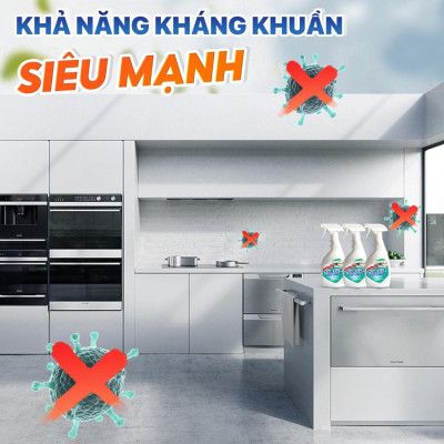 Combo 3 chai xịt tẩy đa năng TOPGIA 500ml làm sạch vết bẩn, khử mùi, kháng khuẩn hiệu quả.