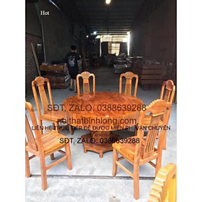 Bàn ăn hộp tròn 6 ghế