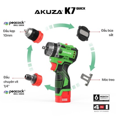 MÁY KHOAN PIN 16.8V (XANH LAM GALAXY) AKUZA K7 - HÀNG CHÍNH HÃNG