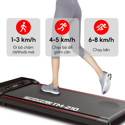 BG Máy Chạy Bộ Điện Gia Đình Nhỏ Gọn TM-210 Có Màn Hình Điện Tử (Có Điều Khiển Remote Từ Xa)