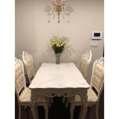 Bàn ăn Tân Cổ Điển khung nhựa NK