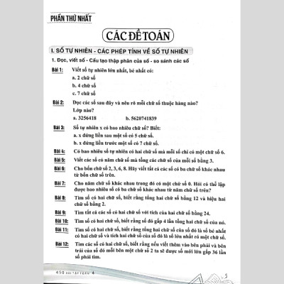 450 Bài Tập Toán Lớp 4 - Bồi Dưỡng Học Sinh Khá Giỏi (Theo Chương Trình Giáo Dục Phổ Thông Mới)