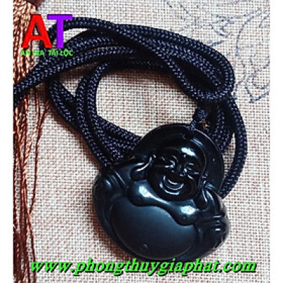 Mặt dây chuyền phật di lặc đá núi lửa (Obisidan)